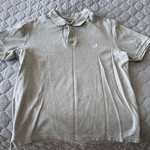 Chaps Men's Heather Gray Polo with Embroidered Crest